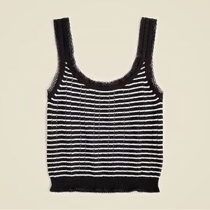 J.Crew Pointelle sweater-tank in striped premium ultrafine cotton NWT